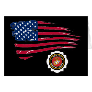 Cartão Emblem USMC e sinalizador U S