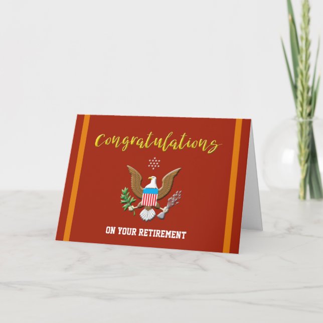 Cartão Emblema de Defesa das Cores de Aposentadoria Milit (Frente)