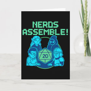 Cartão Emblema de Nerds Tabuleiro de Jogo Dados Design de