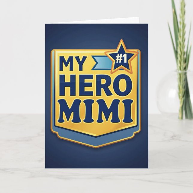 Cartão Emblema do Herói Dourado Mimi (Frente)