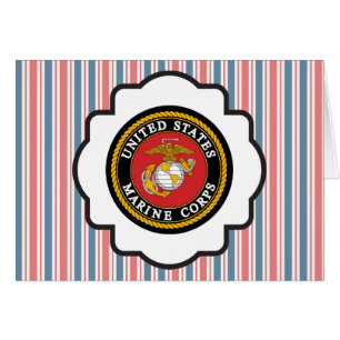 Cartão Emblema do USMC com as listras vermelhas, brancas