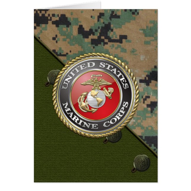 Cartão Emblema e uniforme do USMC [3D] (Frente)