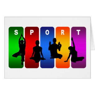 Cartão Emblema multicolorido da ioga