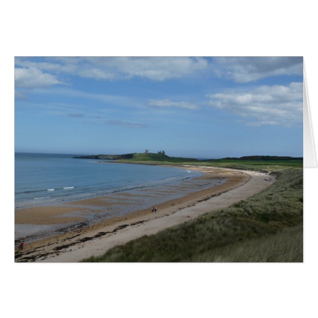 Cartão "Embleton Beach view of Bamburgh Castle" (1) (Frente Horizontal)
