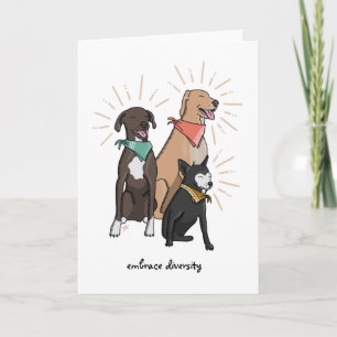 Cartão Embrace Diversity Greeting Card Rescue Dog Breeds