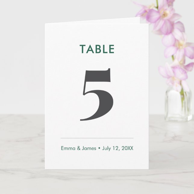 Cartão Emerald Ampersand | Número da Mesa (Dobradas) (Orquídea)