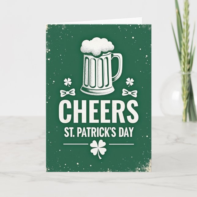 Cartão Emerald Beer Cheers Pattern Card (Frente)