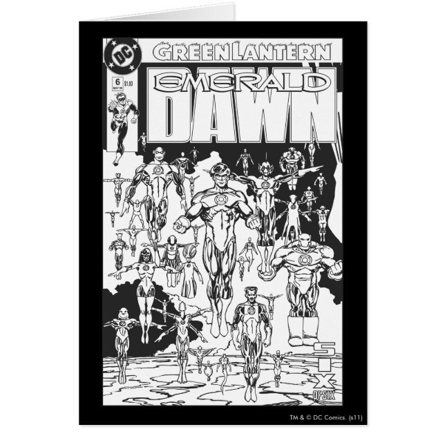 Cartão Emerald Dawn Cobrir, preto e branco (Frente)