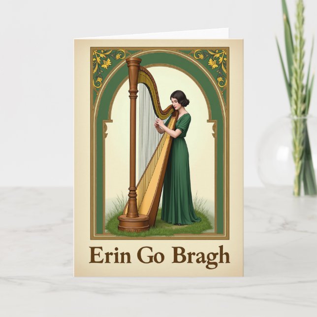 Cartão Emerald Harp Orgulho Irlandês (Frente)