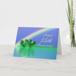Cartão Emerald Hearts, 55 anos