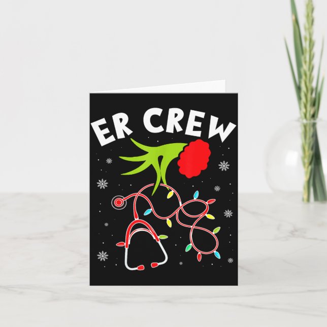 Cartão Emergency Room Christmas Er Crew Nurse Xmas Holida (Frente)