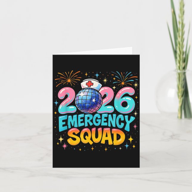Cartão Emergency Squad New Year 2026 Medical Crew Nurse E (Frente)