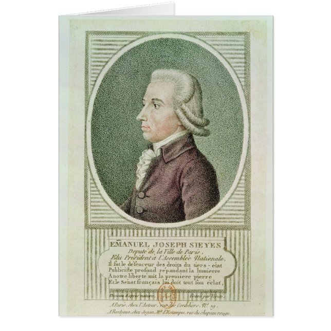 Cartão Emmanuel Joseph Sieyes (Frente)