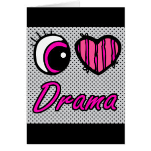Cartão Emo Eye Heart I Love Drama