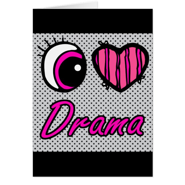 Cartão Emo Eye Heart I Love Drama (Frente)