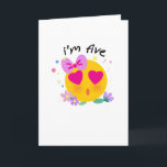 Cartão Emoji 5 Birthday Kids for Girls Funny Party<br><div class="desc">Emoji 5 Birthday Tshirt Kids For Girls Funny Party</div>