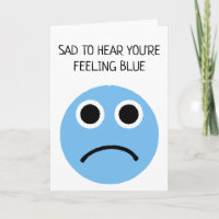 Cartão Emoji Azul Triste De Roda