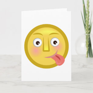Cartão Emoji Cara Engraçada Com Língua Para Fora