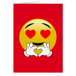 Cartão Emoji com olhos & mãos do coração