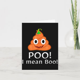 Cartão Emoji de Cocô Querendo Dizer Boo, Cocô de Abóbora 