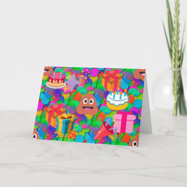 Cartão emoji do tombadilho do feliz aniversario (Frente)