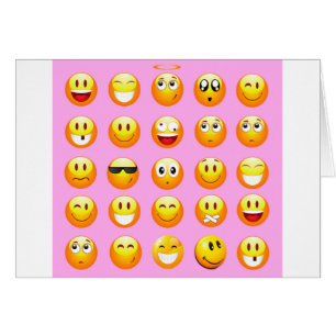 Cartão emoji rosa pastel