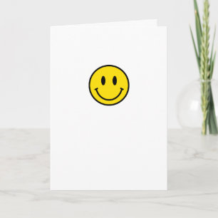 Cartão Emoji Rosto Feliz Amarelo Vermelho Preto Branco 