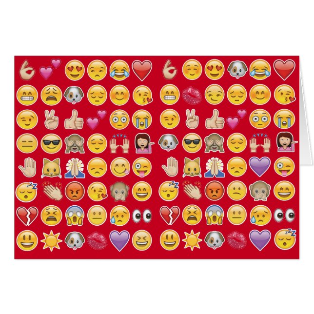 Cartão emoji vermelho (Frente Horizontal)