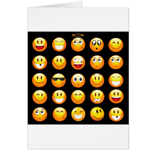 Cartão emojis preto (Frente)