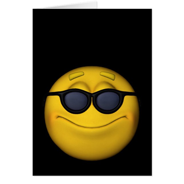 Cartão Emoticon com óculos de sol (Frente)