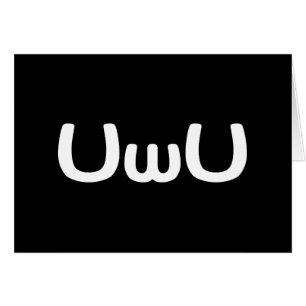 Cartão Emoticon feliz da cara do Anime de UwU