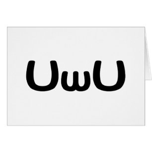 Cartão Emoticon feliz da cara do Anime de UwU