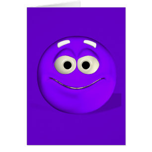 Cartão Emoticon Purple Cheeky