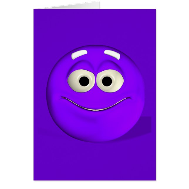 Cartão Emoticon Roxo Cheeky (Frente)
