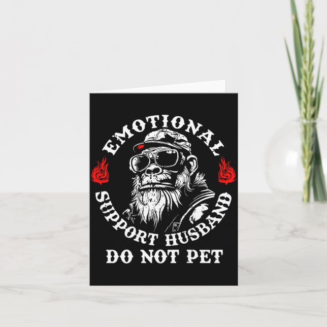 Cartão Emotional Suprt Husband Do Not Pet Funny Monkey (o (Frente)