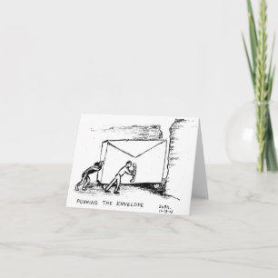 Cartão Empurrar o envelope — placa de nota