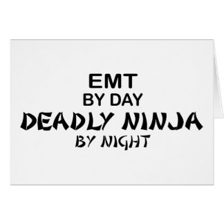 Cartão EMT Ninja mortal em a noite