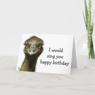 Cartão Emu No Songbird Birthday