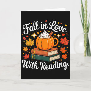 Cartão Enamorarse De La Lectura Taza De Calabaza De Otoño
