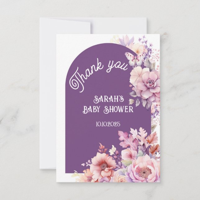 Cartão Enamore-se outono floral bebê em flor obrigado (Frente)