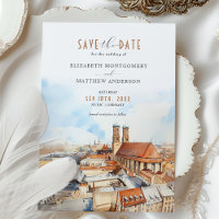 Cartão Encantador de Salve o Dia para Casamento em