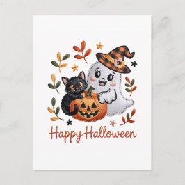 Cartão Encantador de Saudação do Halloween - Embr