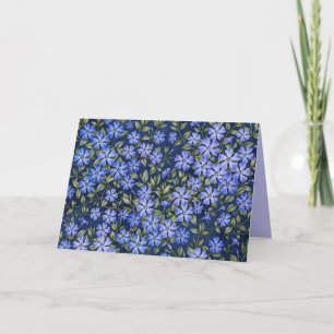 Cartão Encantadoras Flores de Vinca Espalhadas Azul Profu