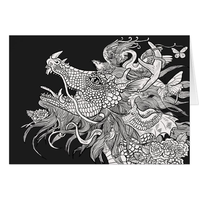 Cartão Encantamento do Dragão Colore a sua (Frente Horizontal)