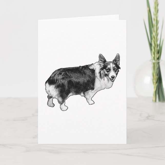 Cartão Encanto Corgi de árvore (Frente)