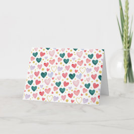 Cartão Enchanted Evergreen & Rose Watercolor Hearts