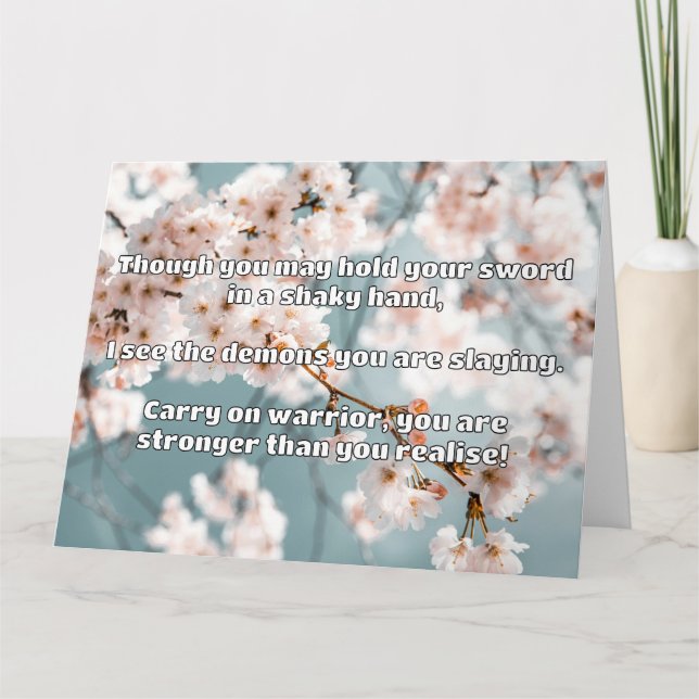 Cartão Encorajamento à cotação positiva do Empath Warrior (Frente)