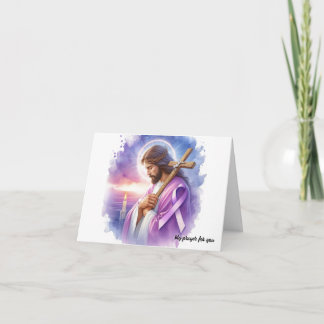Cartão Encorajamento Personalizado de Jesus para Câncer d