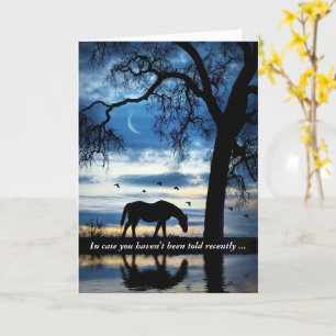 Cartão Encorajar Bela com Cavalo e Lua