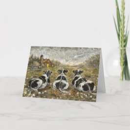 Cartão End of Day Cows Whimsical Farmhouse Cow Rustic 